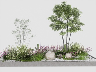 Modern plant landscape plant shrub flower combination 3d model