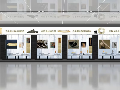 Ancient Ship Models Exhibition Hall Displaying Navigation Trade and Maritime Culture Artifacts 3d model