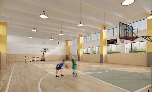 modern basketball court 3d model