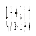 Style wall lamp bedside reading lamp long wall lamp linear wall lamp 3d model