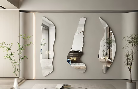 modern mirror floor mirror vanity mirror vertical mirror decorative mirror art mirror shaped mirror luminous mirror 3d model