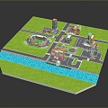 Aerial View Urban Aerial View Micro City Micro City Landscape Urban Micro City Overlook 3d model