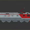 Gray and Red Electric Train Model with PNO Logo and Pantograph Design