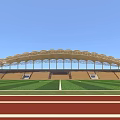 Sports Fitness Stadium With Running Track Football Field And Basketball Courts