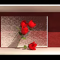 Elegant Floral Display With Red Roses Green Leaves On Metallic Background Shelf