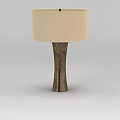 Modern Table Lamp With Cream Lampshade And Bronze Textured Base 3d model