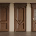 Elegant Wooden Hinged Doors With Carved Designs And Glass Panel For Home Interior Decor