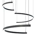 Modern Spiral Black Circular Hanging Chandelier With Multiple Rings Design 3d model