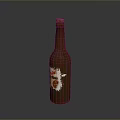 Brown Glass Bottle With Worn Label Vintage Design For Daily Living Supplies