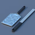 Stainless Steel Kitchen Grater And Knife With Black Handles For Efficient Food Preparation Household Tools