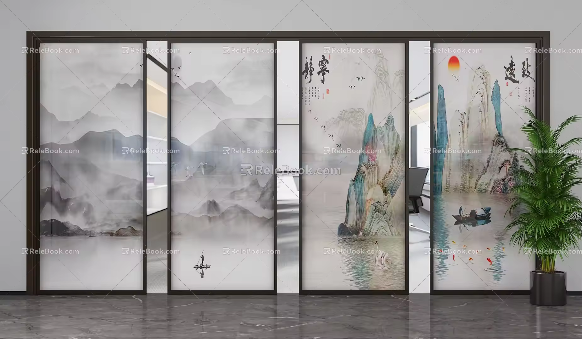Screen partition 3d model