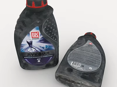 LK JYKOPUU Liquid Product Containers Two Black Plastic Bottles With Brand Labels 3d model