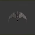 Futuristic Sci Fi Spaceship Model With Metallic Wings And Detailed Structure