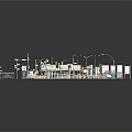 Urban Road Traffic Equipment Collection Including Street Lamps Signage Traffic Lights Barriers And Railings