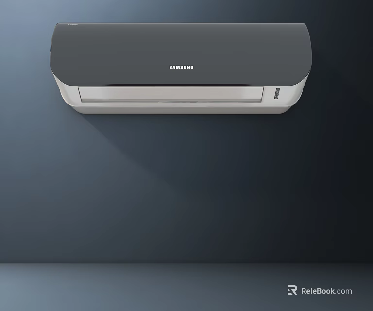 SAMSUNG Wall Mounted Air Conditioner Fan With Modern Design On Gray Wall 3d model 