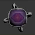 Ornate Magical Staff Featuring Purple Orb Silver Accents And Colorful Patterns