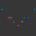 Blue Humanoid Characters And Creatures With Various Costumes Hat Wearing Uniforms And Surrounding Small Objects