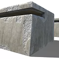 Ancient Stone Towers with Square Structure and Rough Textured Surface Aligned in a Row 3d model