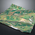3D Natural Mountain Landscape With Green Valleys And White Snow Covered Areas