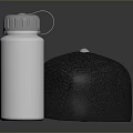 Black Sports Cap With Number 33 And Silver Water Bottle For Daily Use