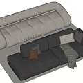 Modern double sofa multiplayer sofa corner sofa 3d model