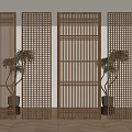 Chinese-style Screen Partition Wooden Lattice Partition Hollow Partition 3d model