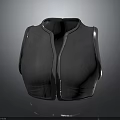 Dark Gray Modern Vest With Silver Trim And Structured Sleek Design 3d model