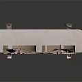 Rusty Off White Air Conditioner Outdoor Unit With Dual Fans And Weathered Surface