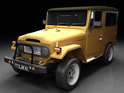 Toyota Jeep Vintage Car 3d model Toyota Jeep Vintage Car 3d model