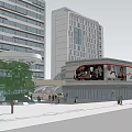 Modern Office Building Complex With Green Roof And Urban Landscaped Areas