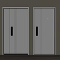 Modern Black Security Doors With Electronic Locks And Sleek Vertical Lines Design