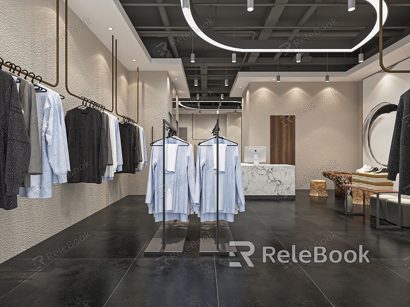 Modern Clothing Store Men's Clothing Store Men's Clothing Store Clothing Shelf Nakajima Booth model