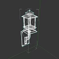 Traditional Outdoor Wall Light With Metal Frame Pagoda Top And Glass Shade