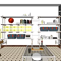 Bauhaus Profile Aluminum Bookshelf Storage Rack 3d model