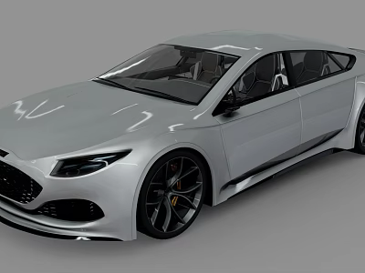 Modern Silver Sports Car With Sleek Exterior Design Black Wheels And Aerodynamic Profile 3d model