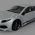 Modern Silver Sports Car With Sleek Exterior Design Black Wheels And Aerodynamic Profile