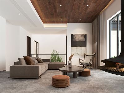 modern living room leisure area 3d model