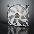 Be Quiet Efficient Cooling Fan With White Blades And Square Frame Design 3d model