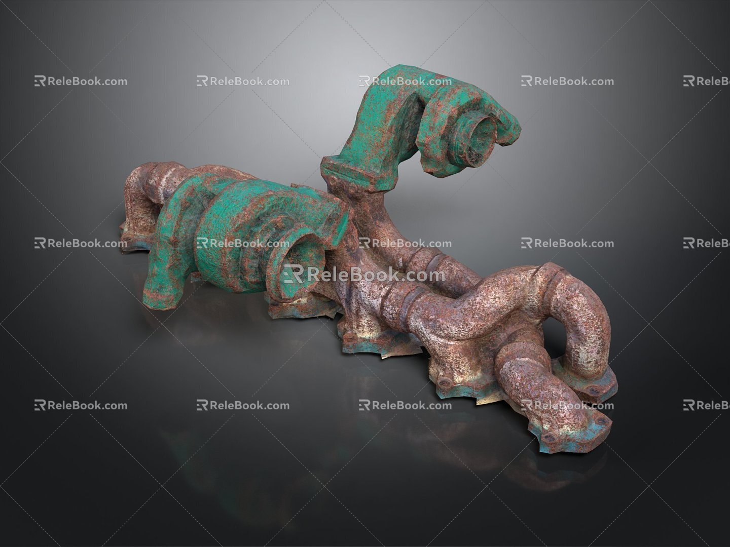 Pipe water pipe valve iron pipe fitting flange tee joint pipe water pipe valve 3d model