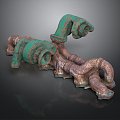 Pipe water pipe valve iron pipe fitting flange tee joint pipe water pipe valve 3d model