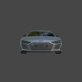 Silver Audi R8 Sports Car Featuring Sleek Body LED Headlights And Black Alloy Wheels