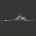 Detailed 3D Mountainous Terrain Model Featuring Vegetation Roads And Water Bodies