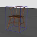 Modern Wooden Accent Chair With Curved Backrest Armrests And Solid Wood Frame