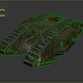 Vintage Rusty Armored Military Vehicle With Green Red Paint And Tracks