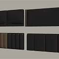 Black Leather Headboards Featuring Double And Multi Panel Designs For Bedrooms 3d model