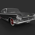 Classic Vintage Sedan With Black Body White Roof And Retro Grille Design