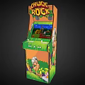 Chicken Rock Arcade Game Machine with Cartoon Characters Green Grass Background and Screen