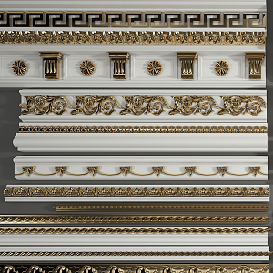 European-style plaster line carved plaster line 3d model