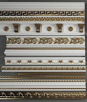 European-style plaster line carved plaster line 3d model