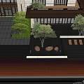 Traditional Chinese Garden Landscape With Courtyard Architecture And Lush Green Trees
